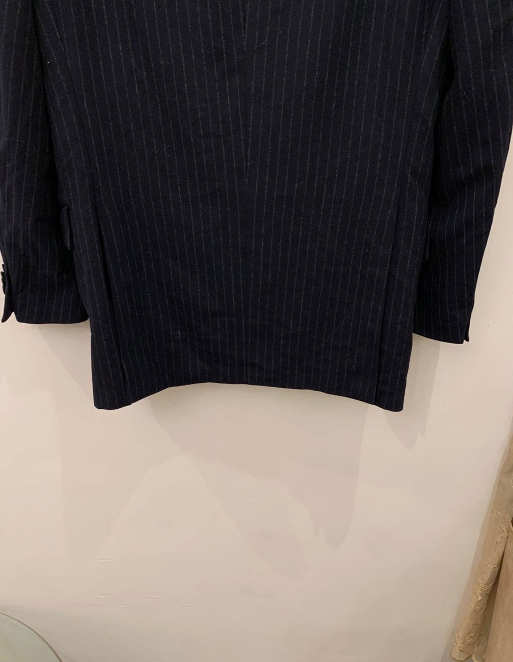 Classic Patrick Hellmann Superfine wool navy chalk stripes jacket blazer 40L