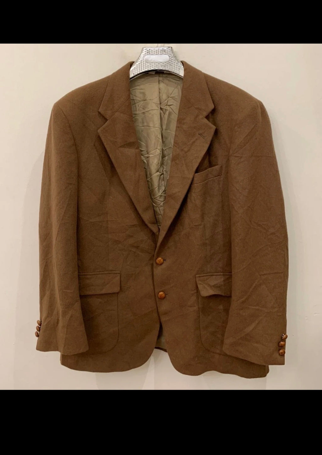 Vintage classic 100% Camel hair brown USA made hunting jacket blazer 46R XL