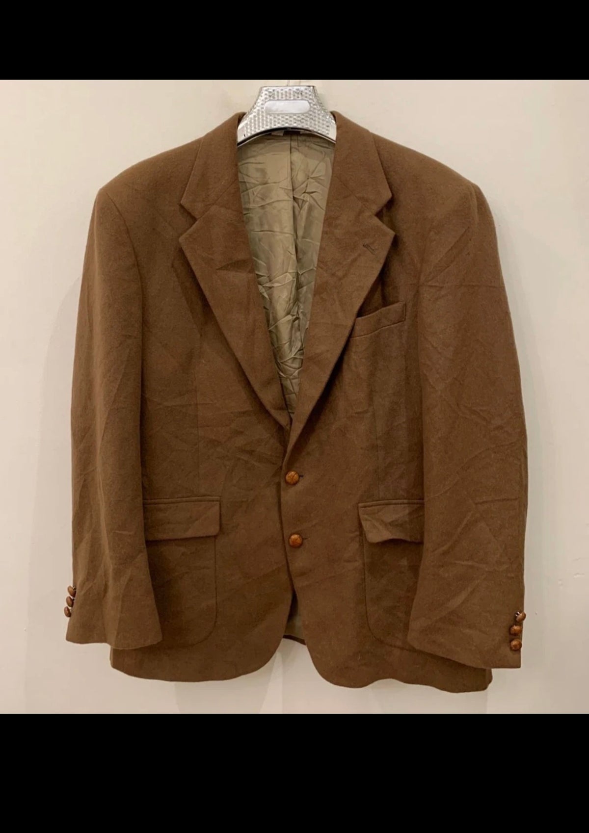 Vintage classic 100% Camel hair brown USA made hunting jacket blazer 46R XL