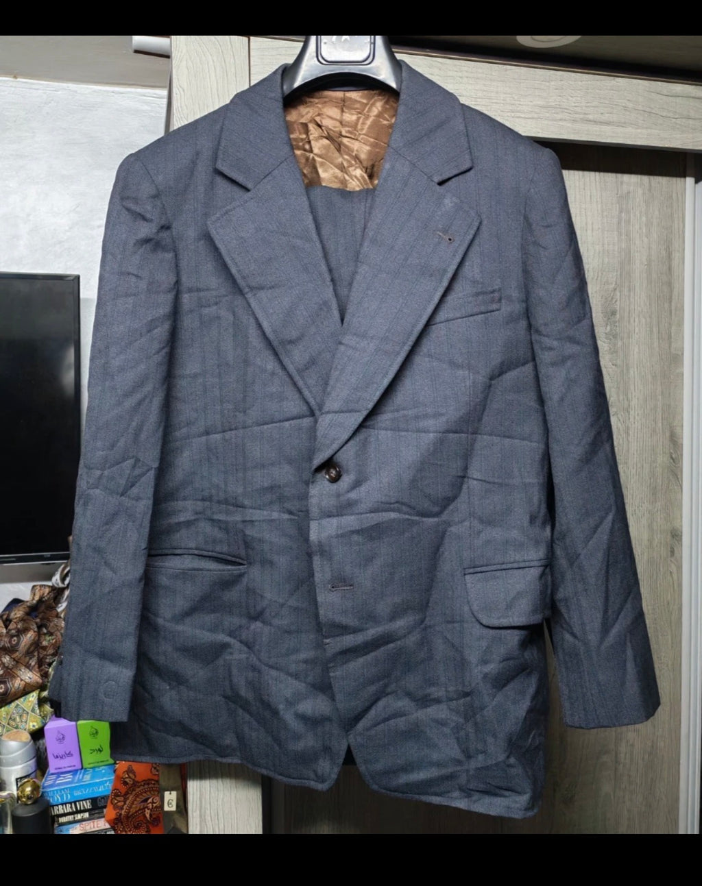 1970s vintage handtailored bespoke all worsted wool rockabilly disco suit 44R