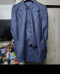 1970s Vintage classic pure wool 3 piece navy 2 button suit 40R 40L
