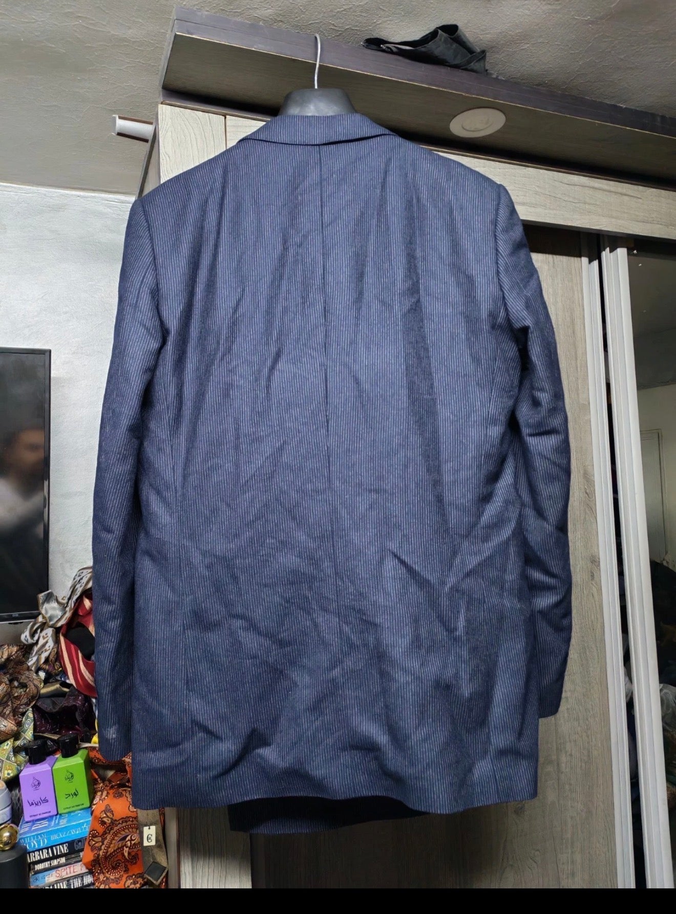 1970s Vintage classic pure wool 3 piece navy 2 button suit 40R 40L