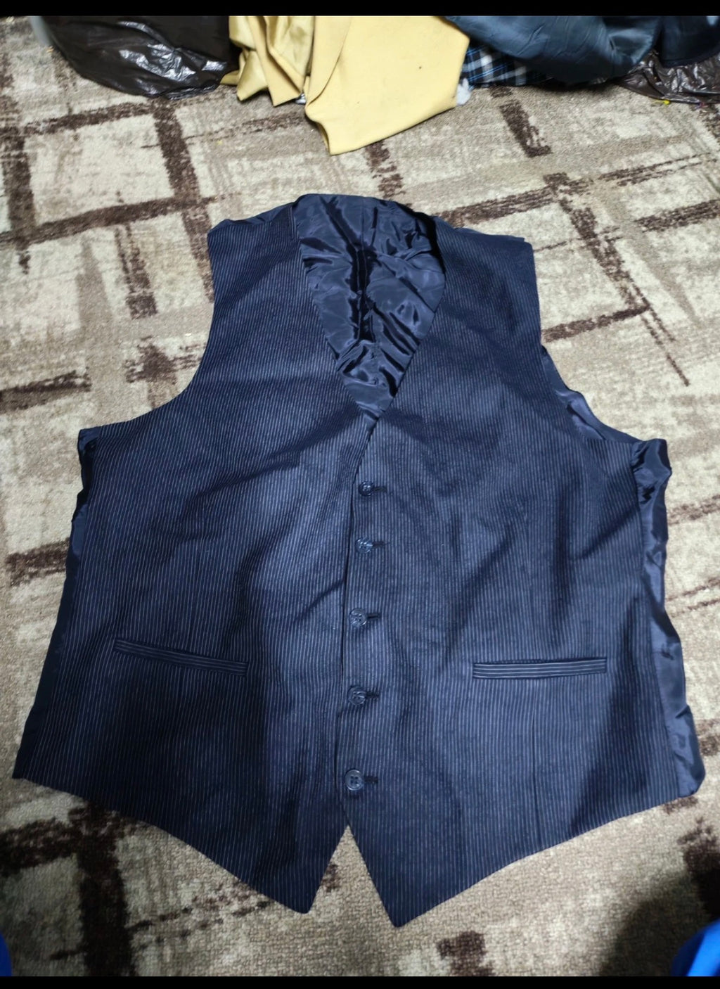 1970s Vintage classic pure wool 3 piece navy 2 button suit 40R 40L