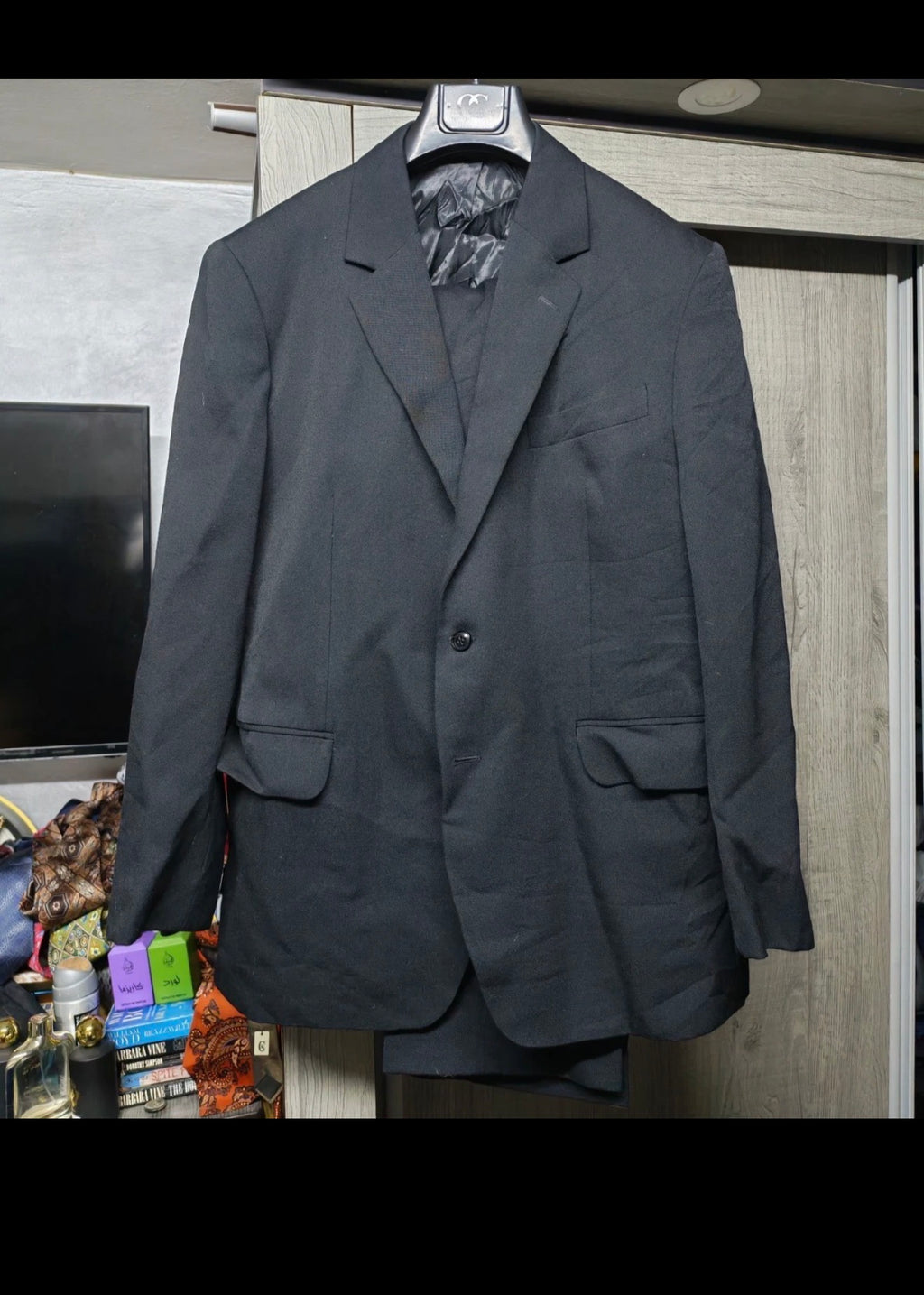 1950s vintage handtailored bespoke classic pure wool 2 button suit 42R