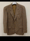 Vintage pure wool glen check brown classic hunting jacket blazer 40R