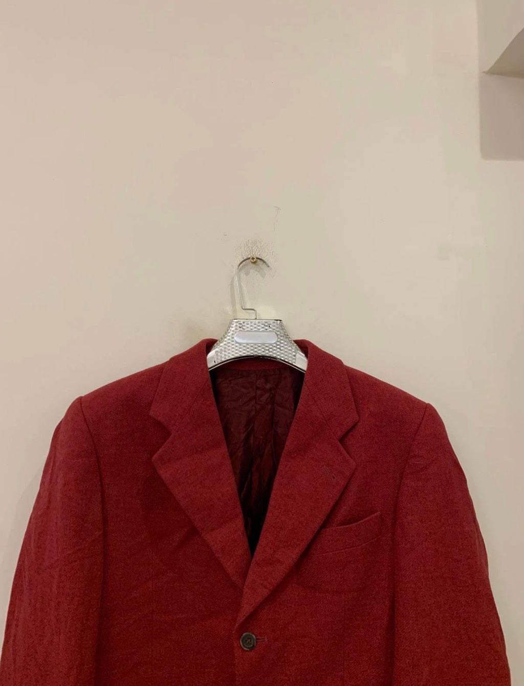 Vintage Stones pure wool tweed classic red burgundy jacket blazer 42R