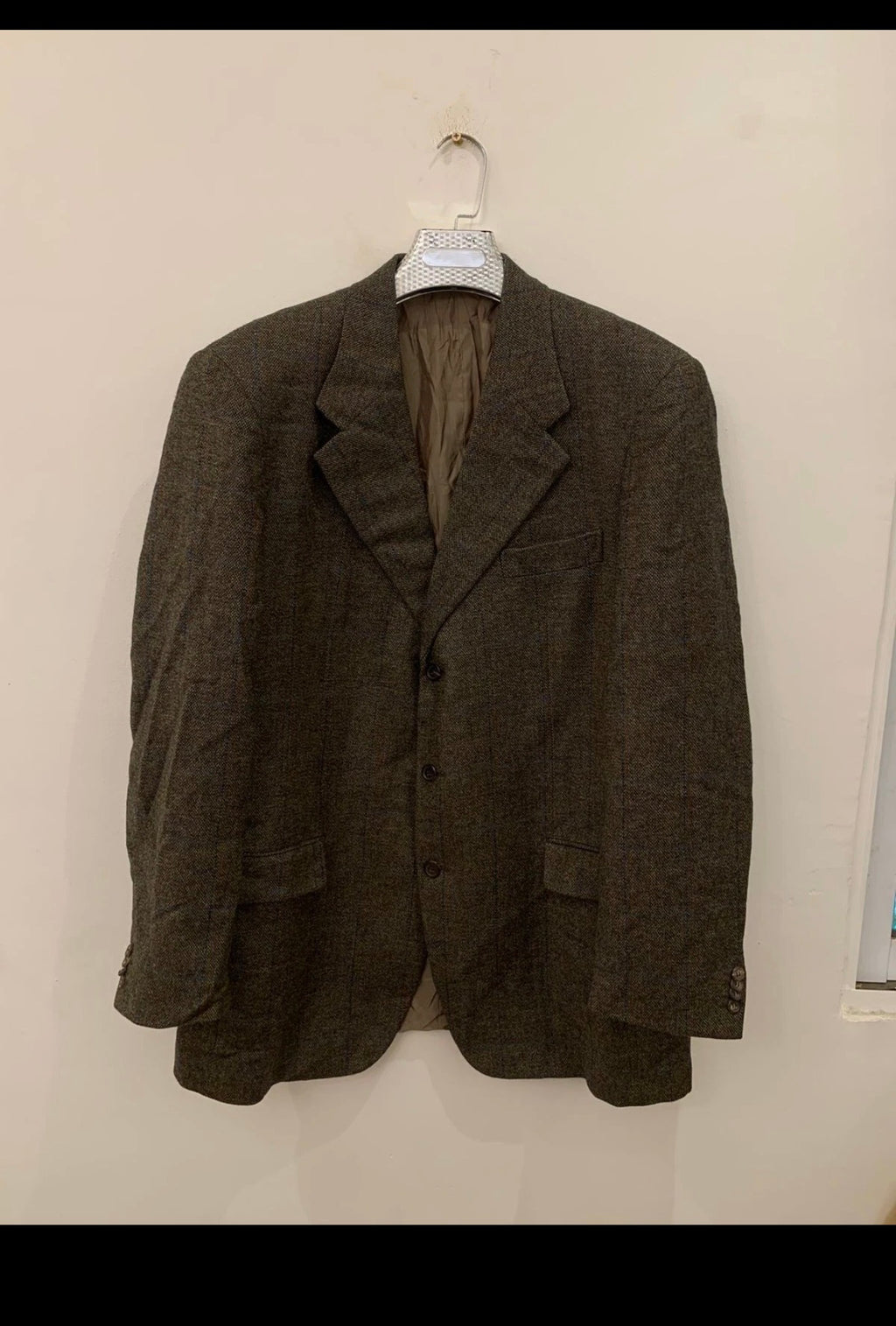 Vintage Hugo Boss Baldessarini pure wool classic Windowpane jacket blazer 44L