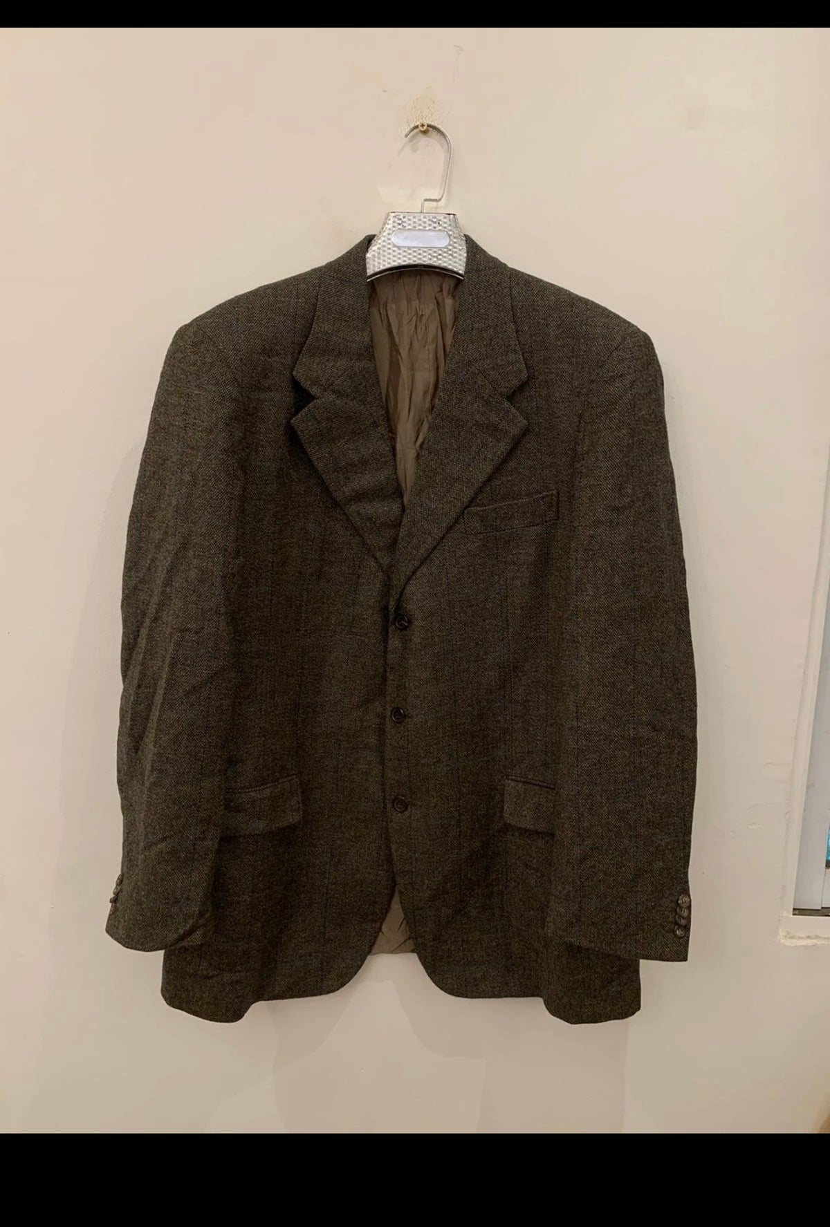 Vintage Hugo Boss Baldessarini pure wool classic Windowpane jacket blazer 44L