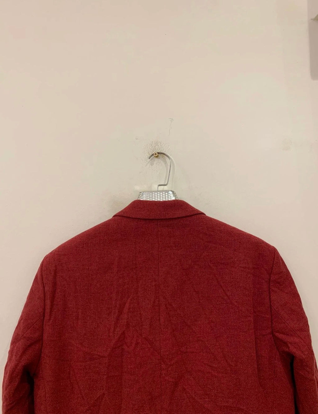 Vintage Stones pure wool tweed classic red burgundy jacket blazer 42R