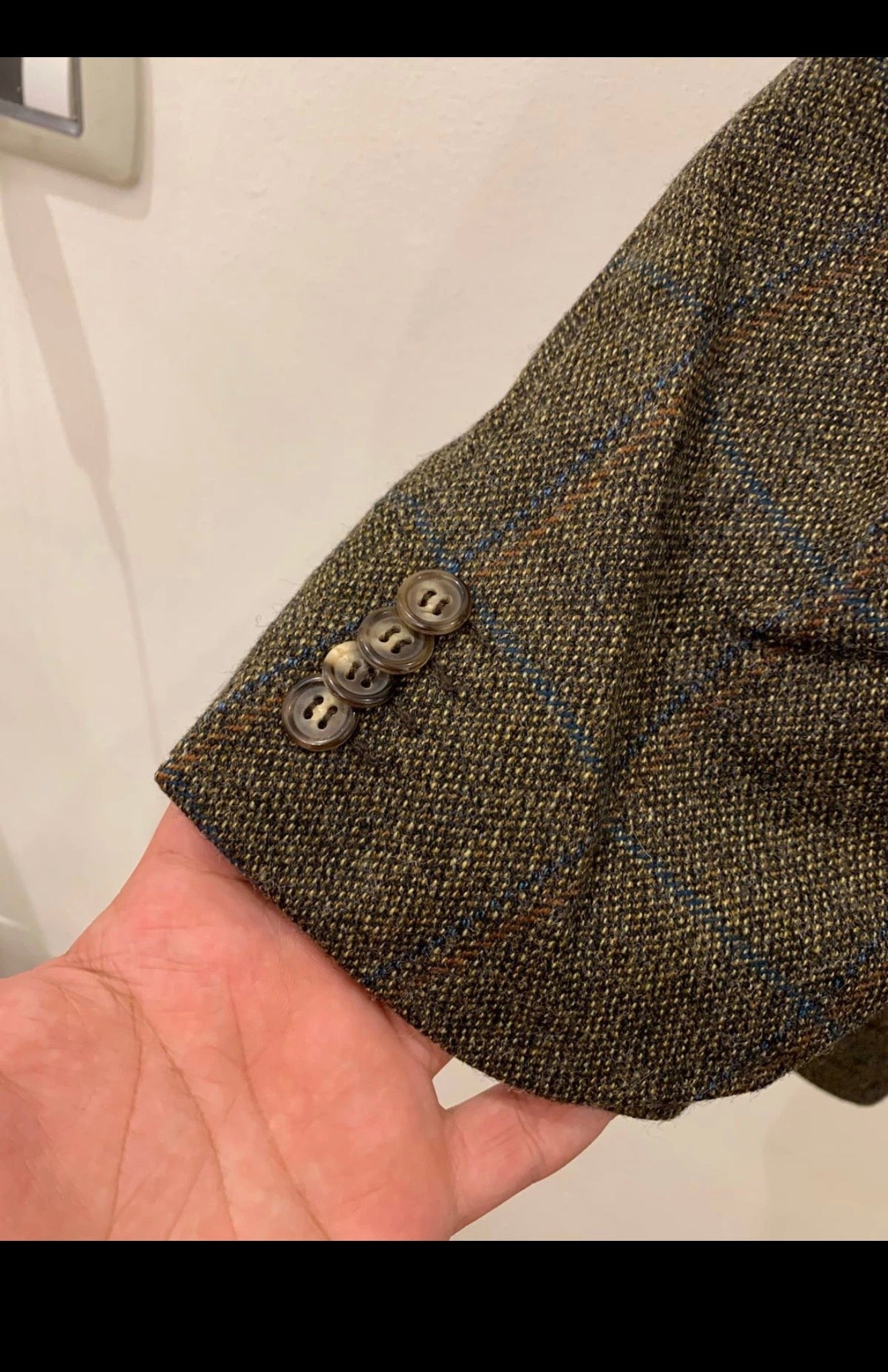 Vintage Hugo Boss Baldessarini pure wool classic Windowpane jacket blazer 44L