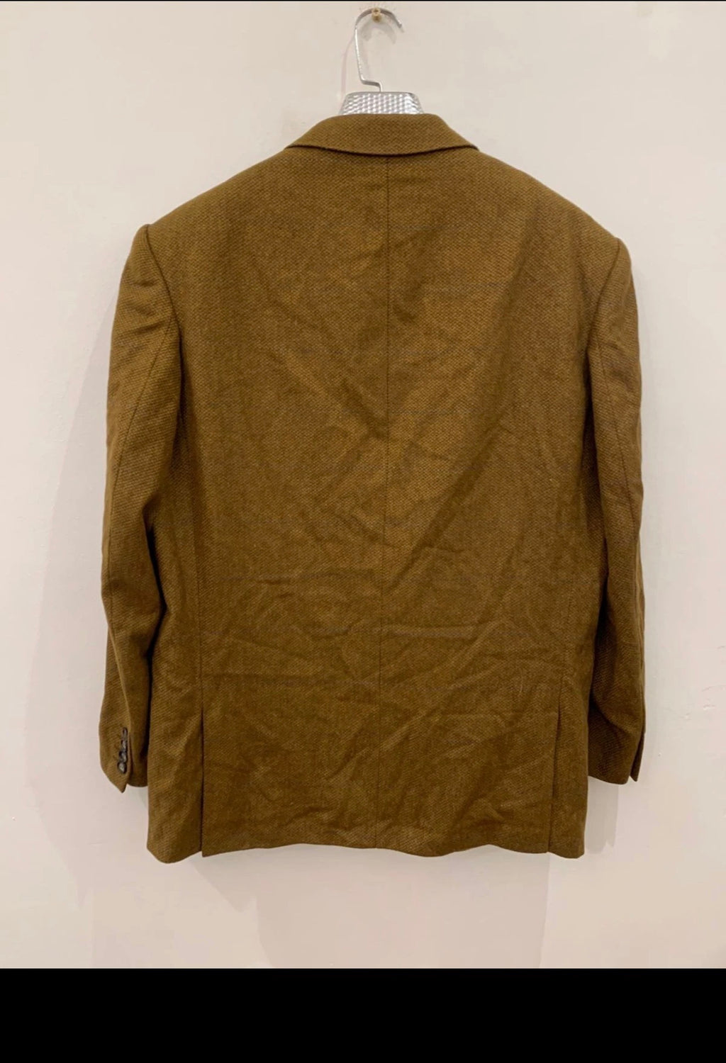 Vintage De Fursac pure wool classic Cumin brown jacket blazer 46R 46L XL