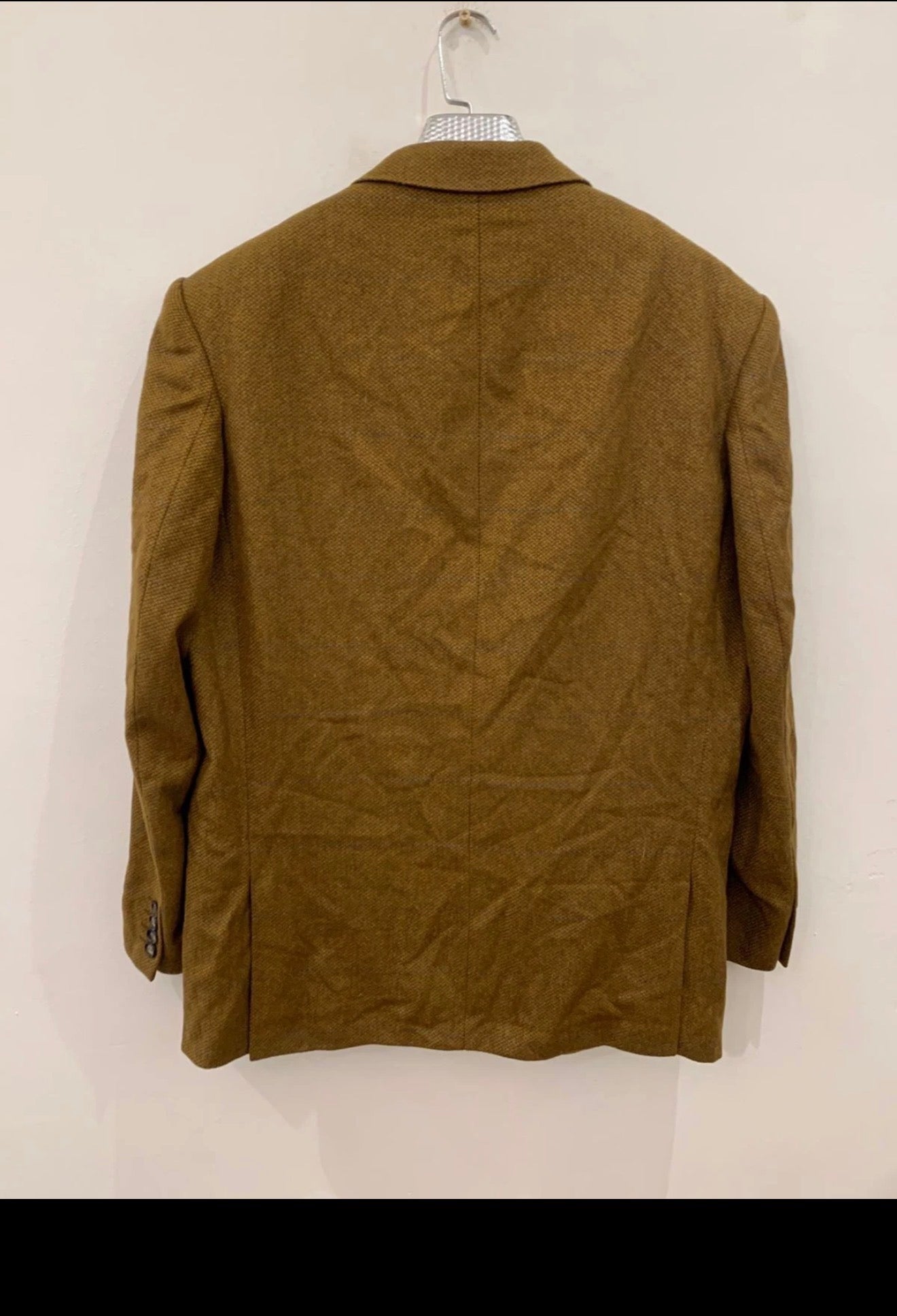 Vintage De Fursac pure wool classic Cumin brown jacket blazer 46R 46L XL