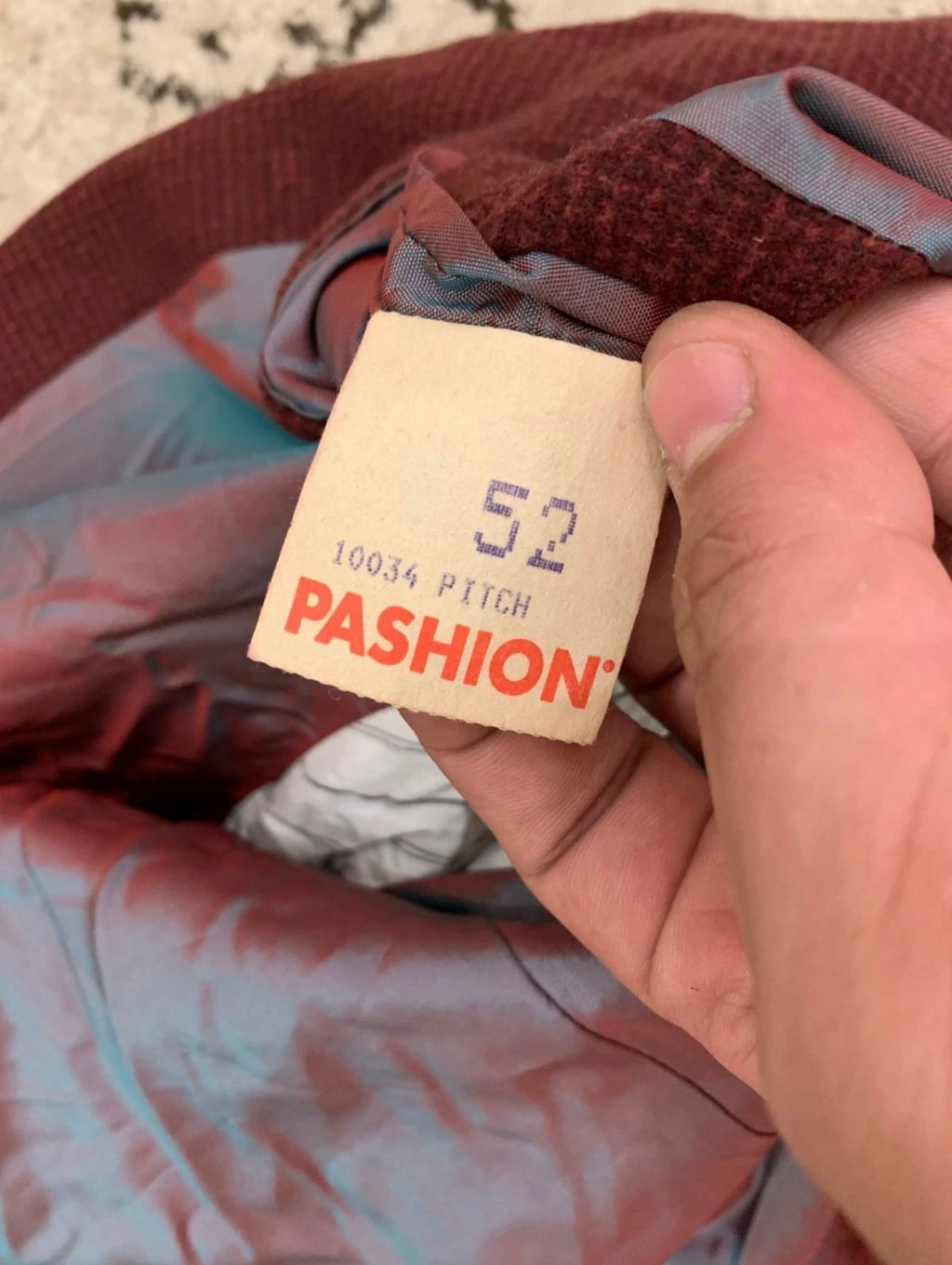 Vintage Pashion Lambswool Cashmere blend red burgundy jacket blazer 46R 46L XL