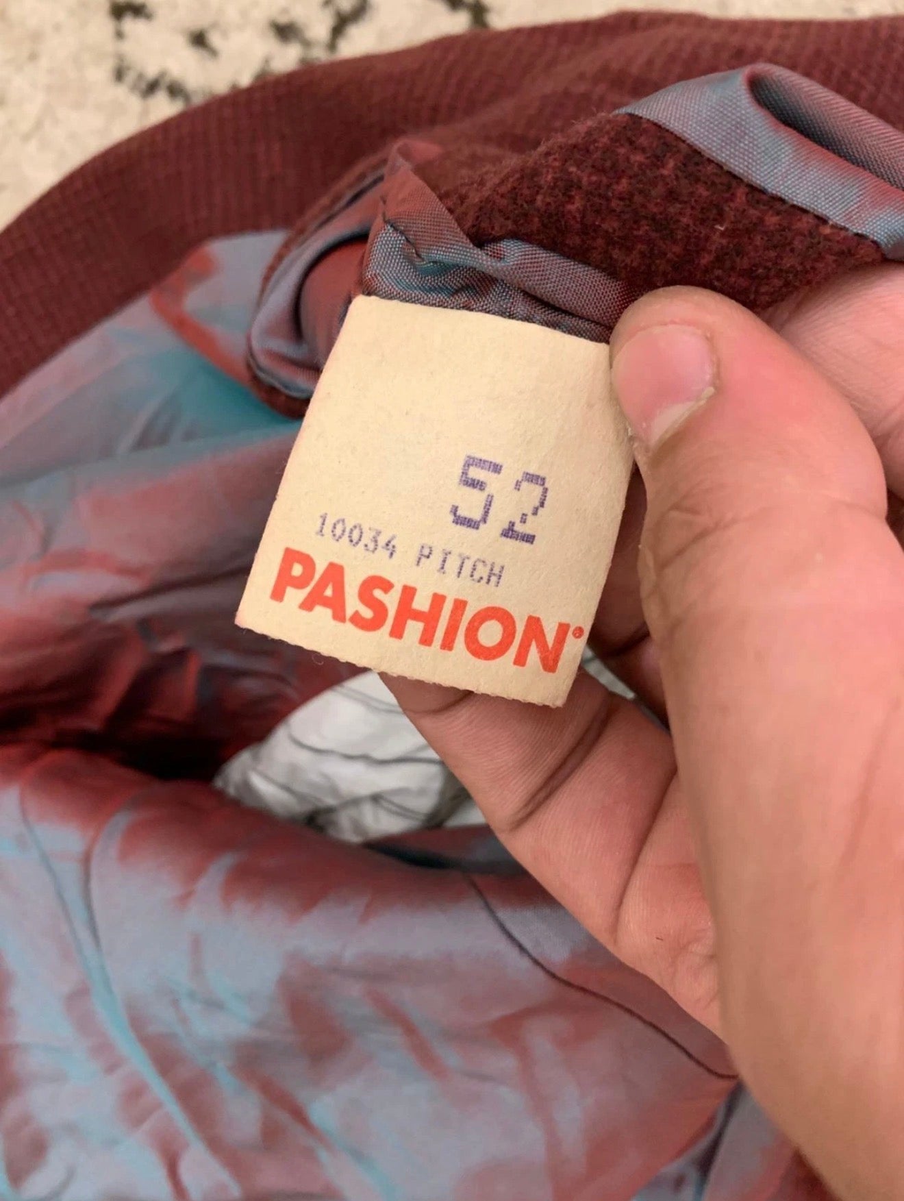 Vintage Pashion Lambswool Cashmere blend red burgundy jacket blazer 46R 46L XL