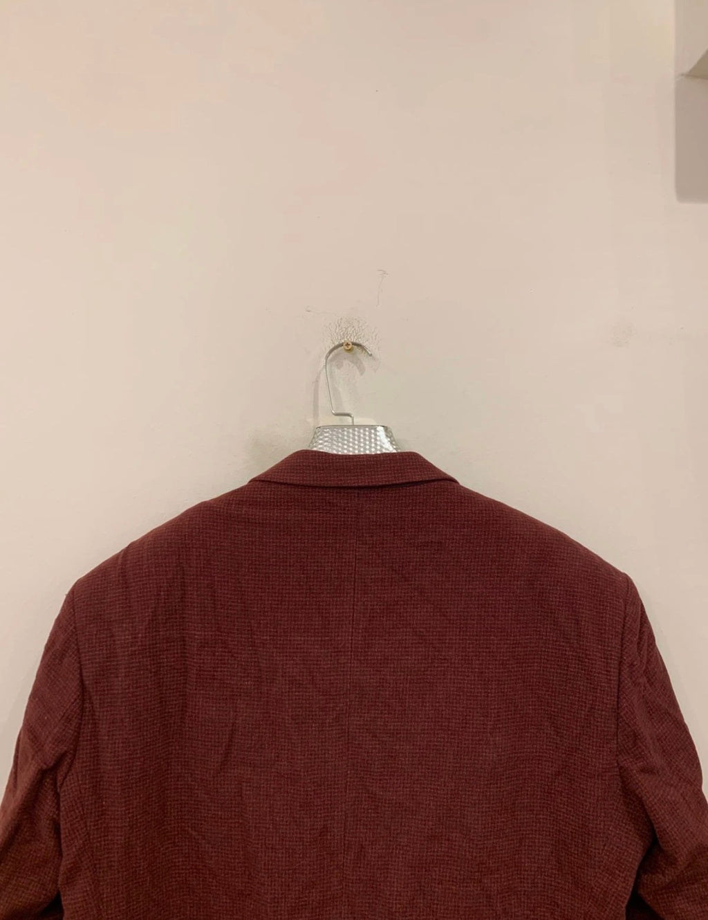 Vintage Pashion Lambswool Cashmere blend red burgundy jacket blazer 46R 46L XL