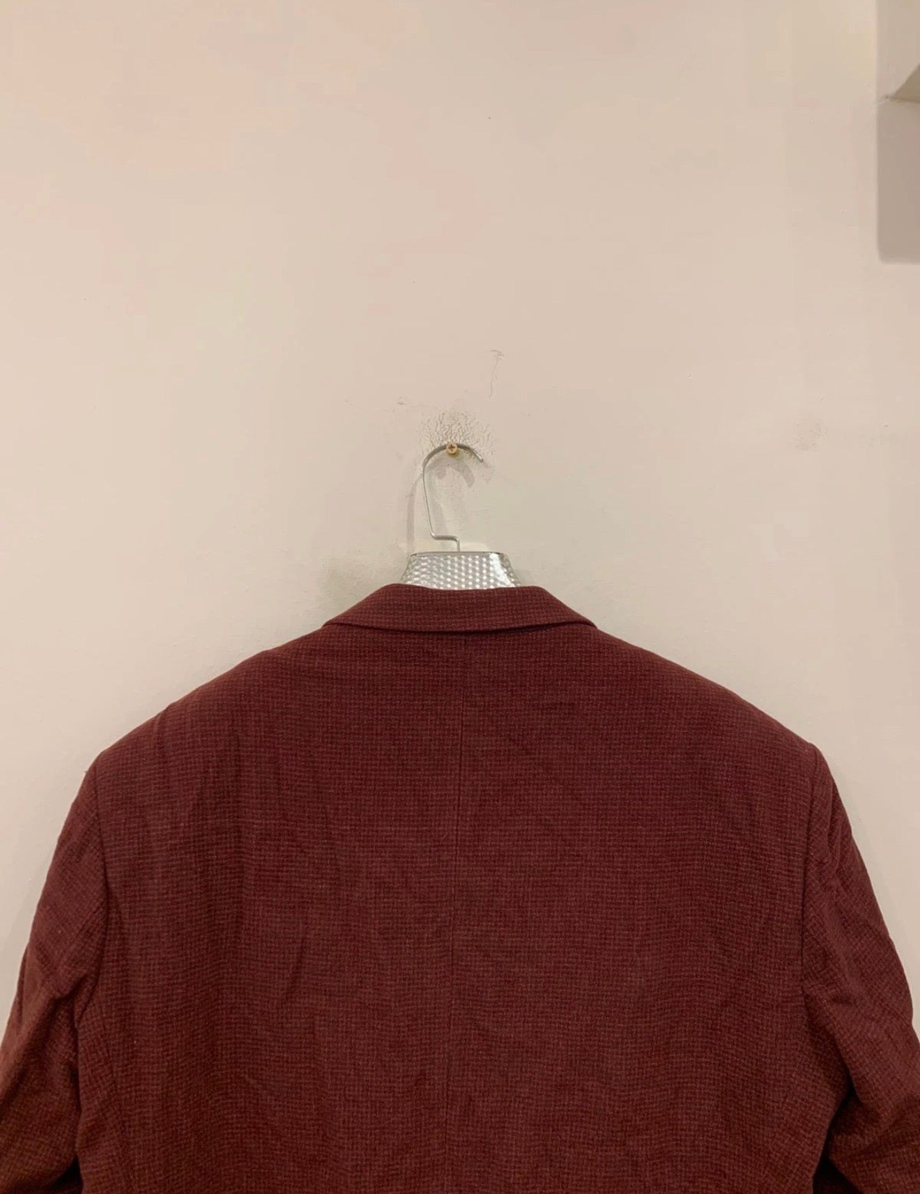 Vintage Pashion Lambswool Cashmere blend red burgundy jacket blazer 46R 46L XL