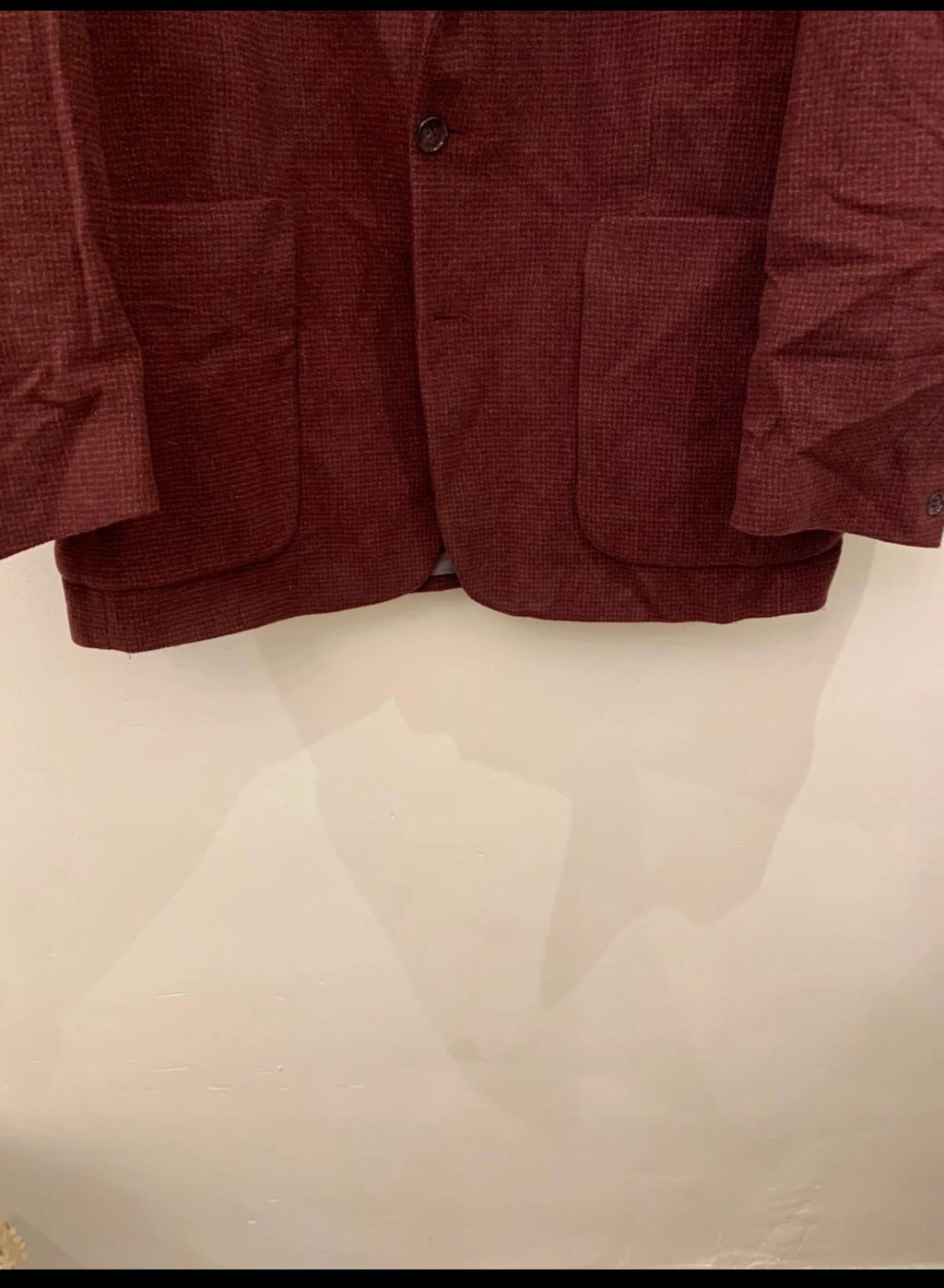 Vintage Pashion Lambswool Cashmere blend red burgundy jacket blazer 46R 46L XL