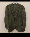 1970s Vintage pure wool camouflage plaid classic unique green jacket blazer 44R