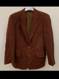 Vintage pure wool handwoven tweed brownish orange hunting jacket blazer 42R