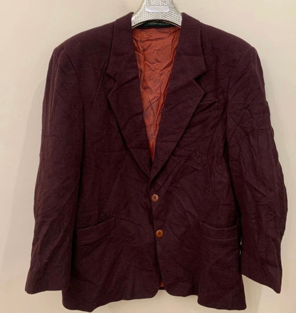 Vintage Red Point classic wool blend burgundy jacket blazer 42S 42R