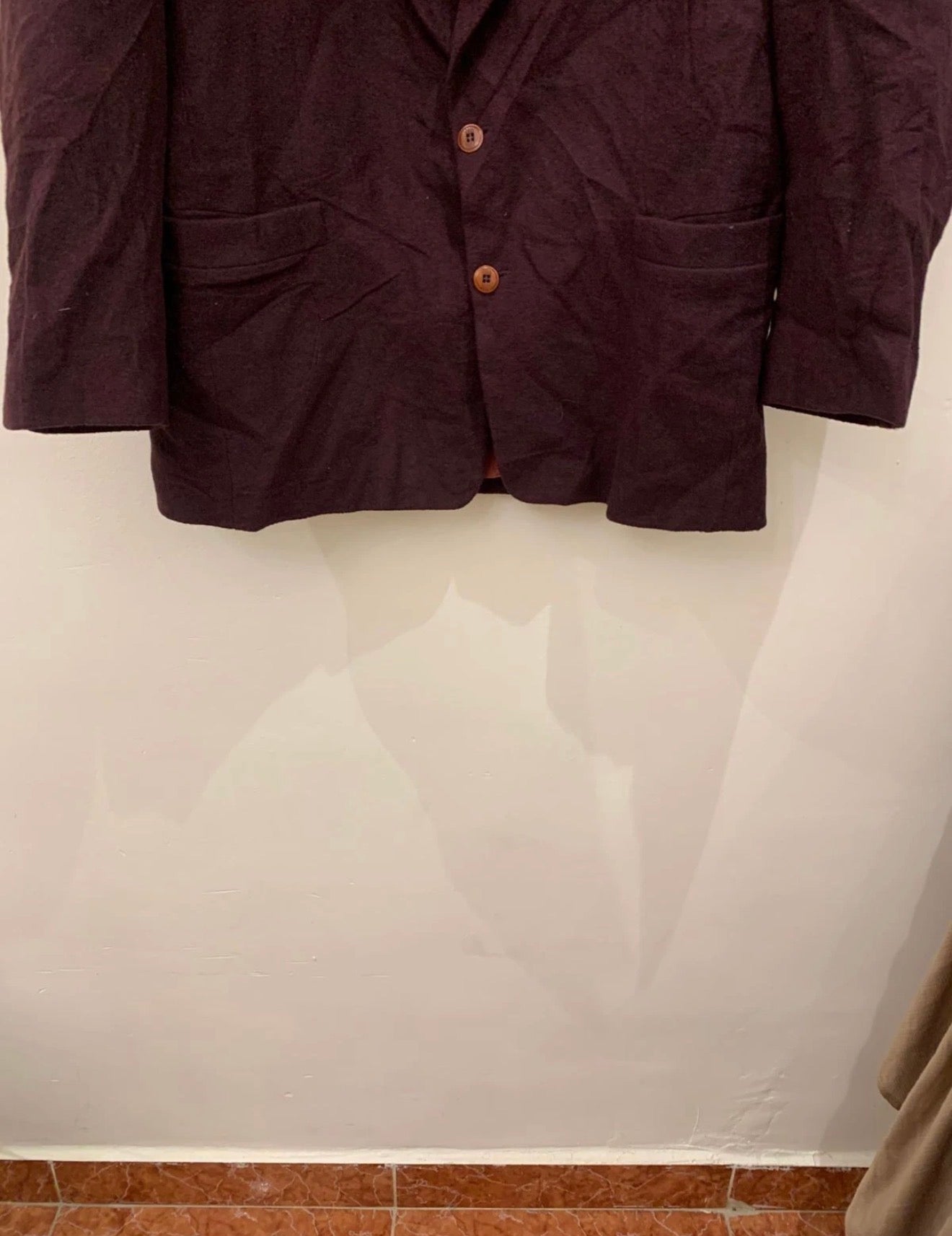 Vintage Red Point classic wool blend burgundy jacket blazer 42S 42R