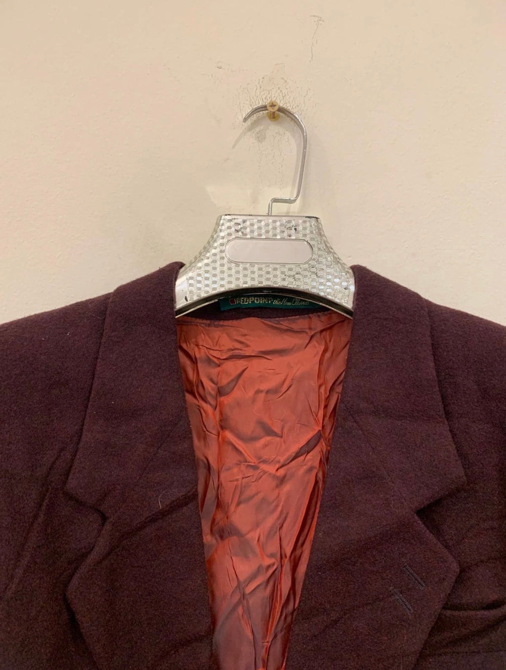 Vintage Red Point classic wool blend burgundy jacket blazer 42S 42R