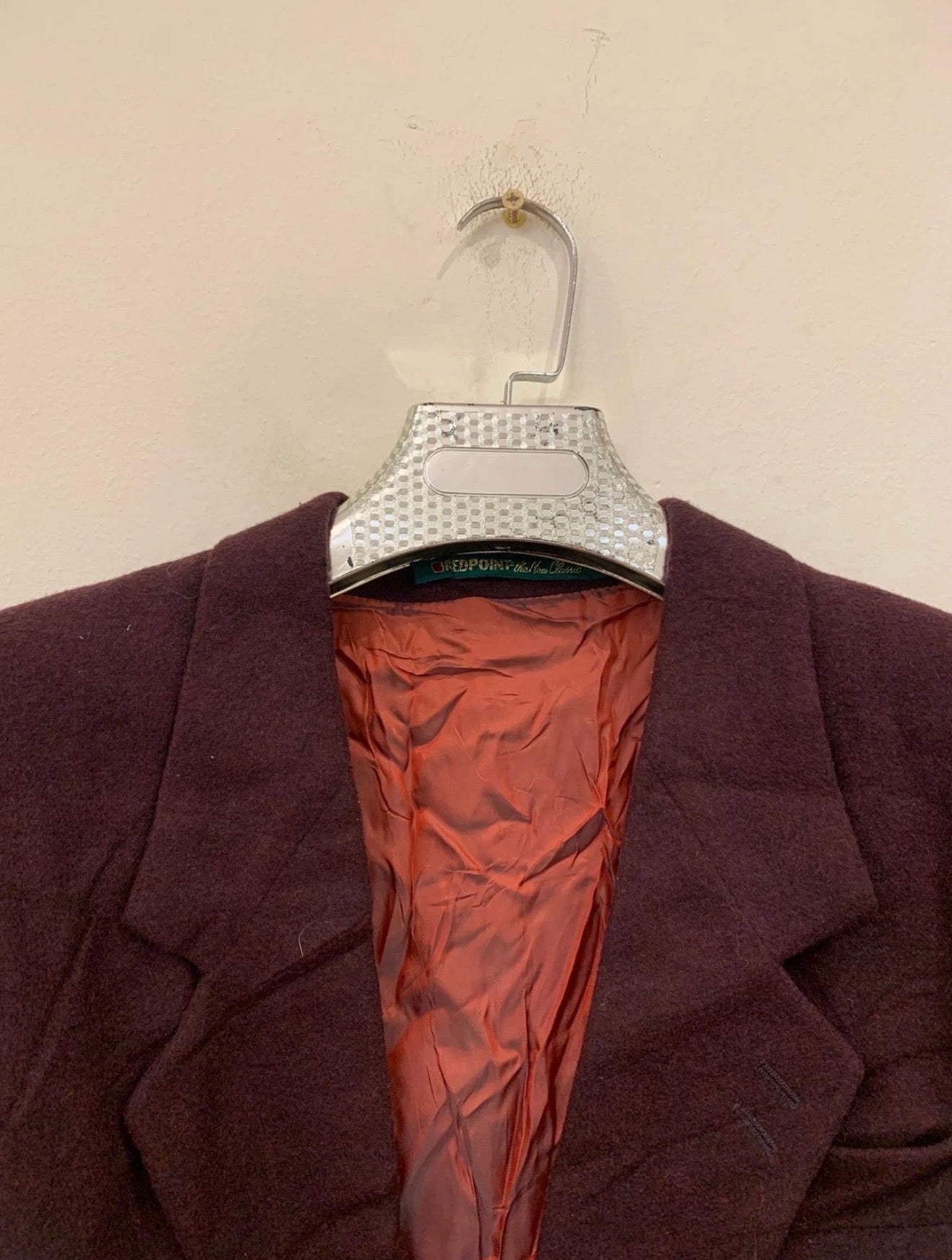 Vintage Red Point classic wool blend burgundy jacket blazer 42S 42R