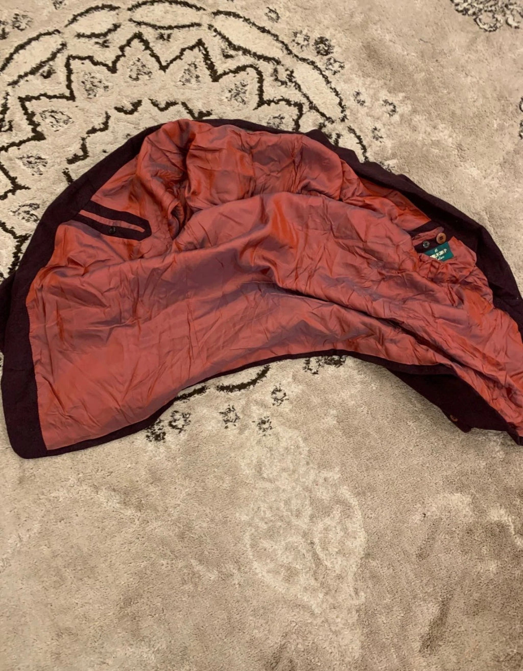 Vintage Red Point classic wool blend burgundy jacket blazer 42S 42R