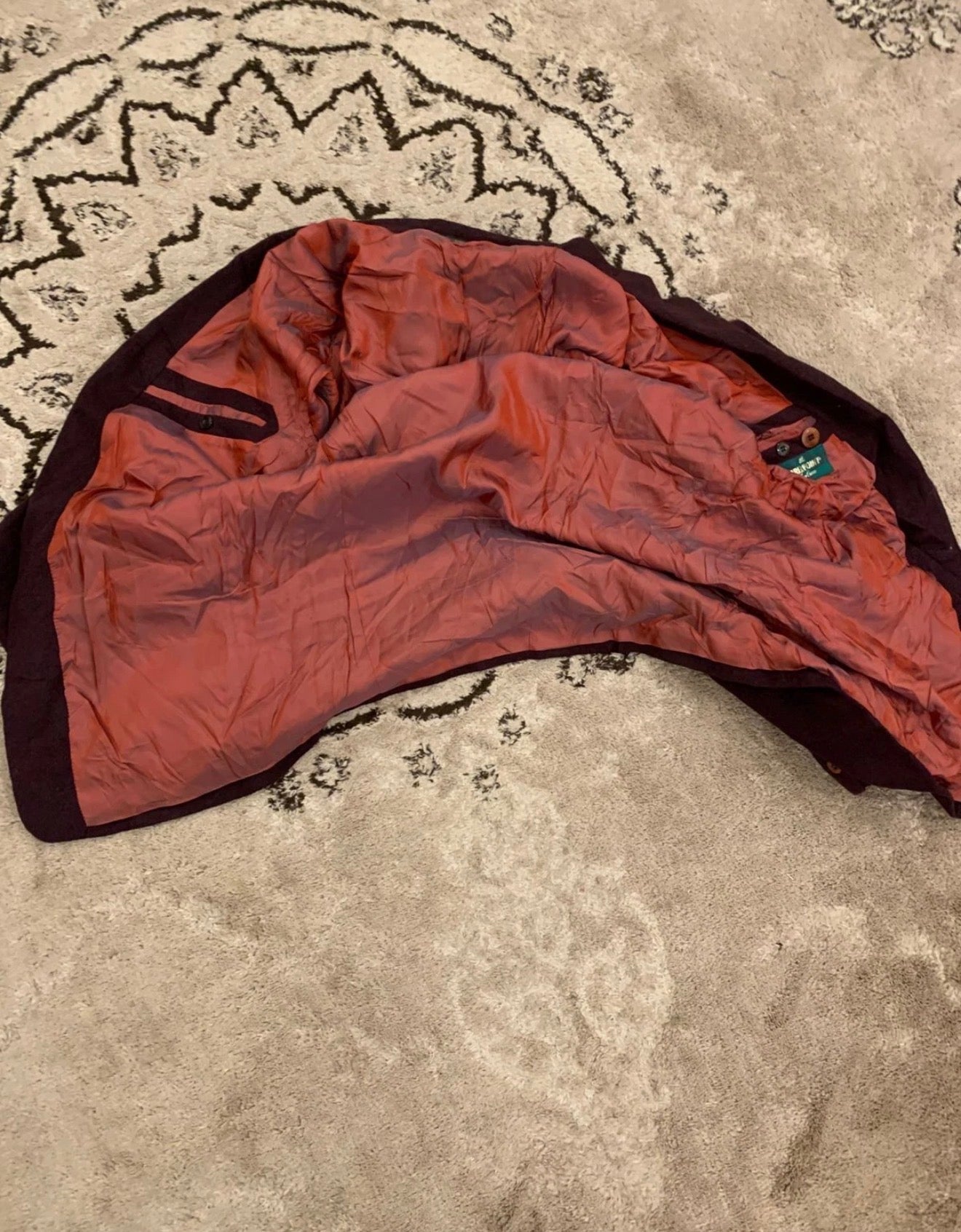 Vintage Red Point classic wool blend burgundy jacket blazer 42S 42R