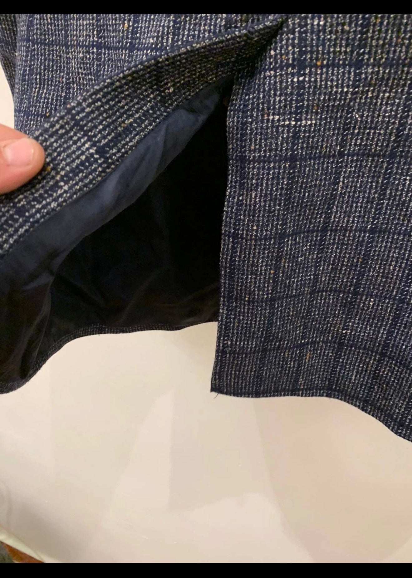 1970s vintage pure wool Windowpane rockabilly disco blue jacket blazer 38R