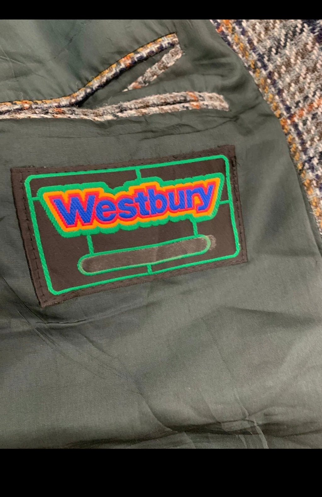 Vintage Westbury wool mohair blend tweed Windowpane hunting jacket blazer 42R