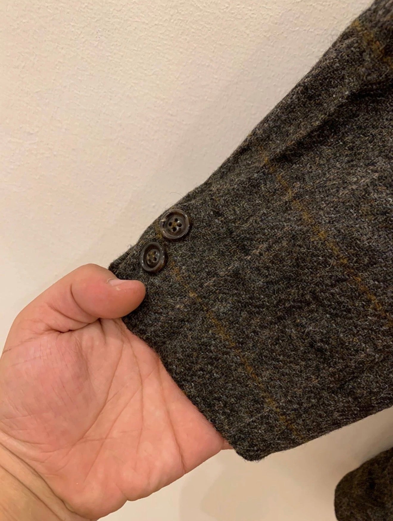 Vintage Daniel Hechter pure wool handwoven tweed gray hunting jacket blazer 42R