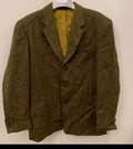Vintage trussardi pure wool handwoven tweed herringbone green jacket blazer 42R