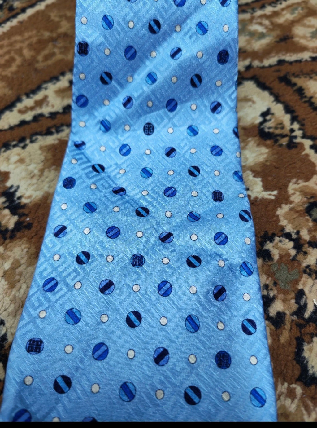mens vintage Givenchy paris 100% all silk classic luxury sky maya blue neck tie