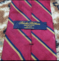 Vintage Brooks Brothers Makers classic 100% all silk red awning neck tie