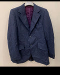 1970s vintage pure wool classic rockabilly disco blue suit jacket blazer 40R 40L