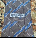 mens vintage Giorgio Armani Cravatte 100% all silk luxury plaid brown neck tie