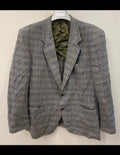 Vintage pure wool handwoven tweed glen check classic hunting jacket blazer 46R