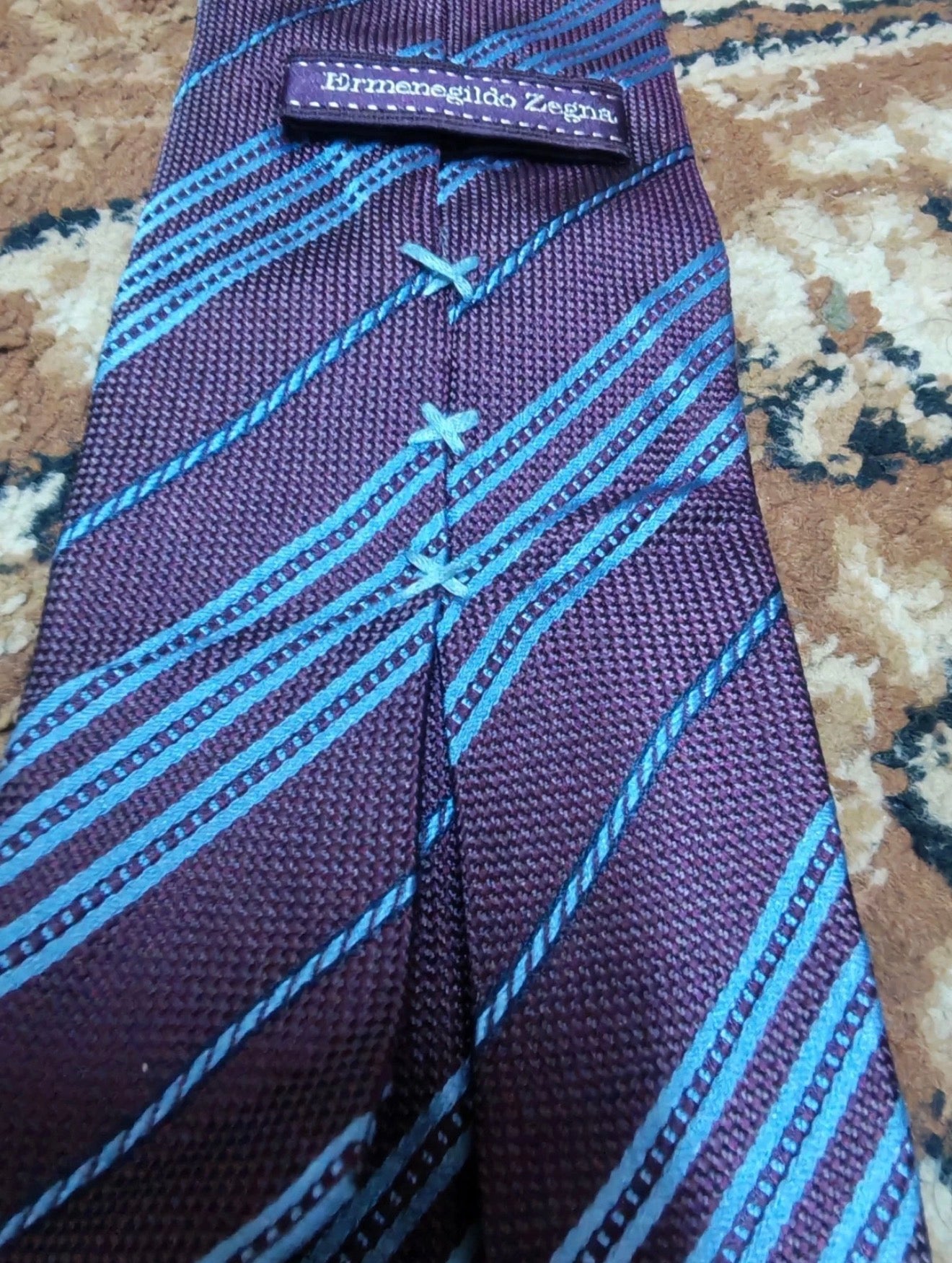 mens vintage Ermenegildo Zegna classic 100% all silk luxury Regimental neck tie