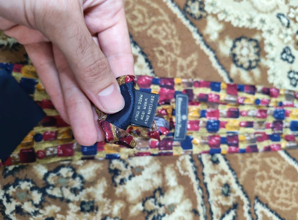 Vintage Ermenegildo Zegna classic 100% all silk Retro luxury geometric neck tie