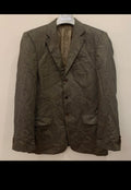 Vintage 100% pure silk tweed Windowpane classic greenish jacket blazer 42L