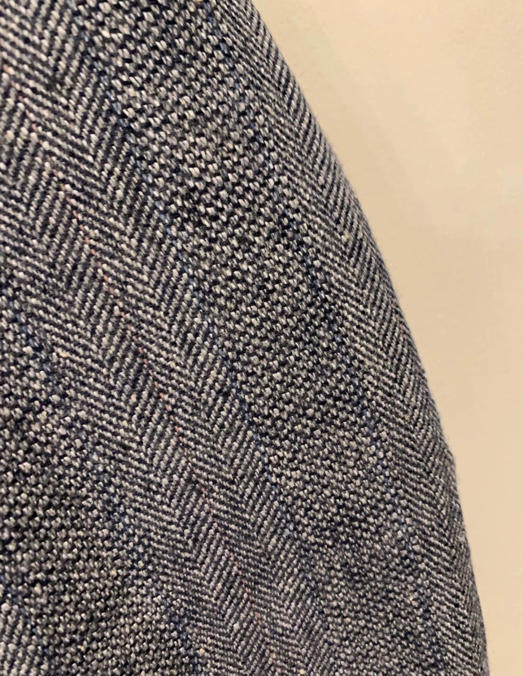 Vintage pure wool soft tweed herringbone classic gray blue jacket blazer 44R