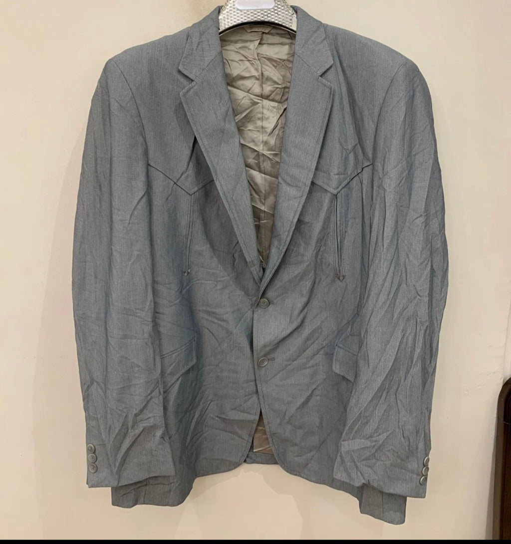 Vintage classic western cowboy silver gray hunting jacket blazer 44L