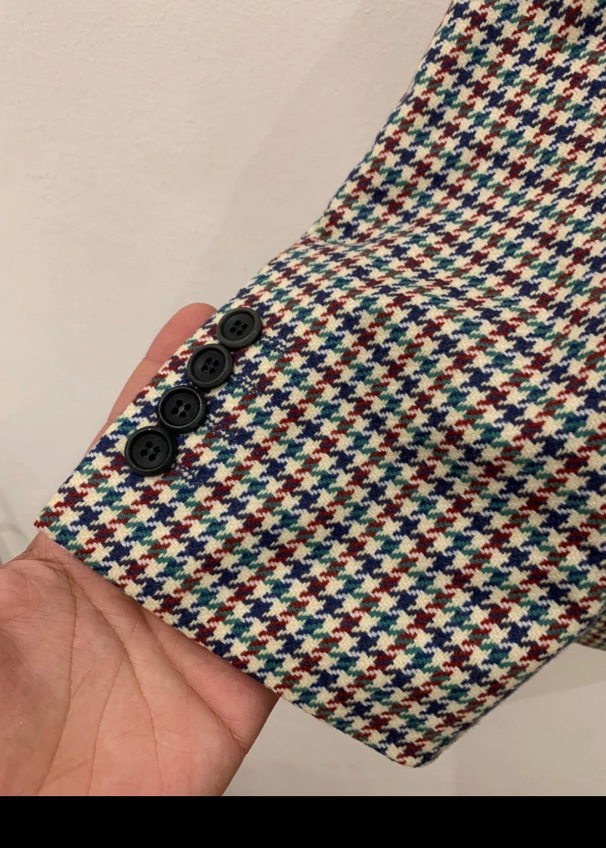 Vintage Windsor pure Lambswool houndstooth classic hunting jacket blazer 42R