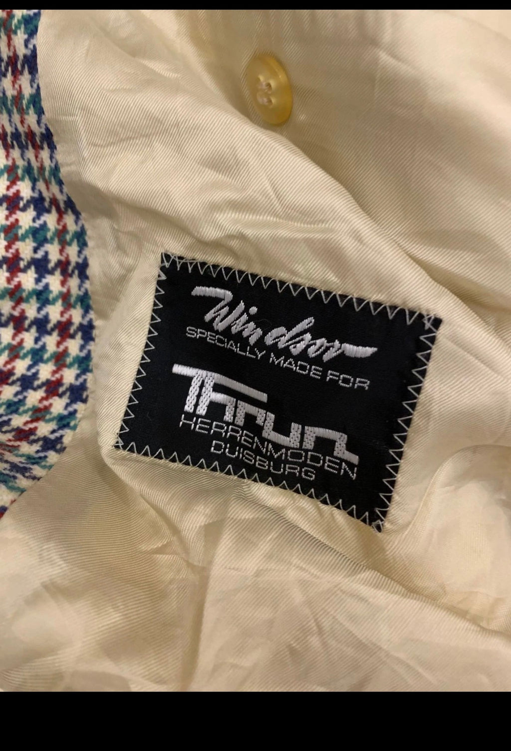 Vintage Windsor pure Lambswool houndstooth classic hunting jacket blazer 42R