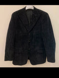 Classic Liv 100% cotton Corduroy black peak lapel jacket blazer 42R 42L