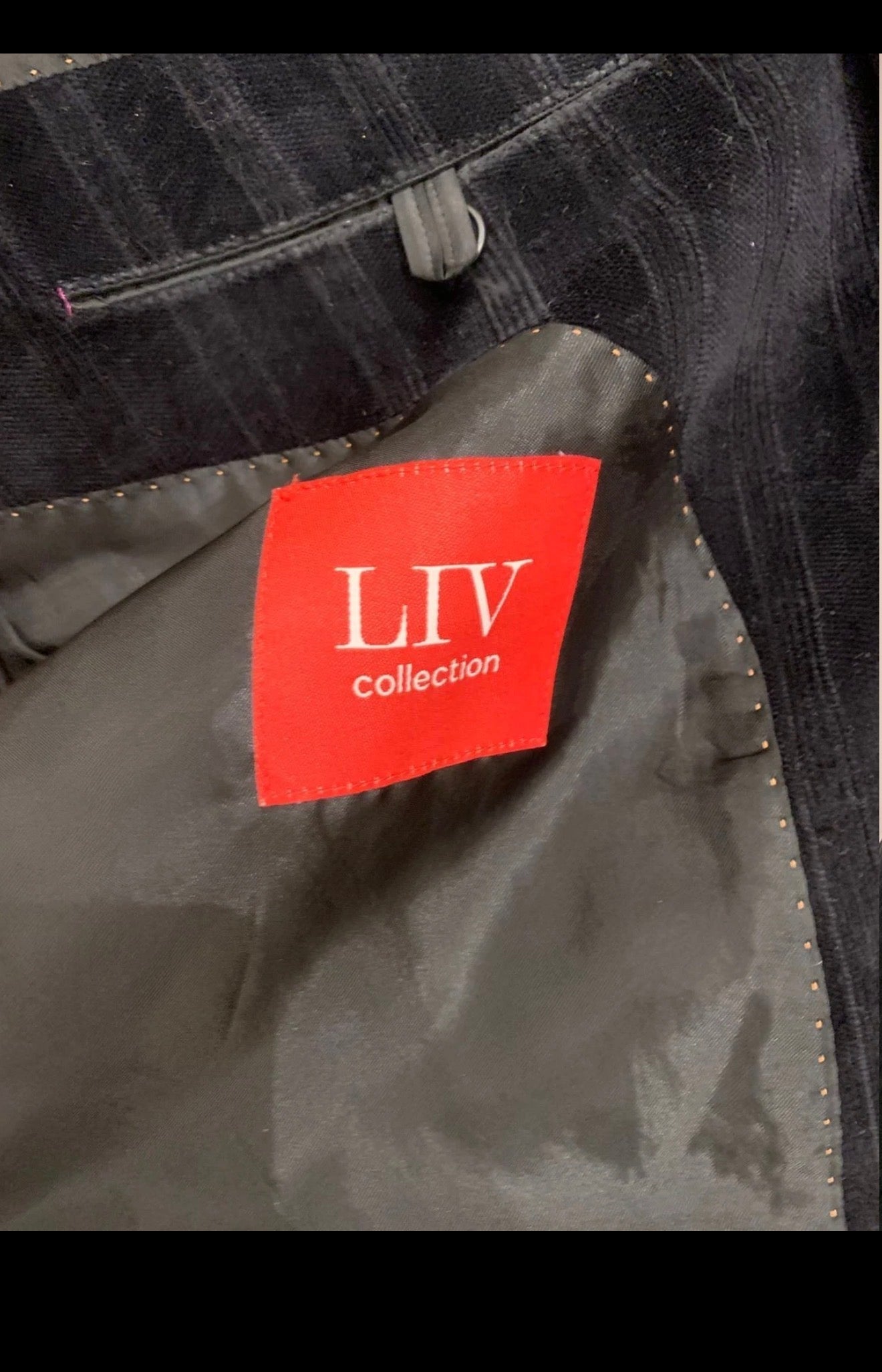 Classic Liv 100% cotton Corduroy black peak lapel jacket blazer 42R 42L