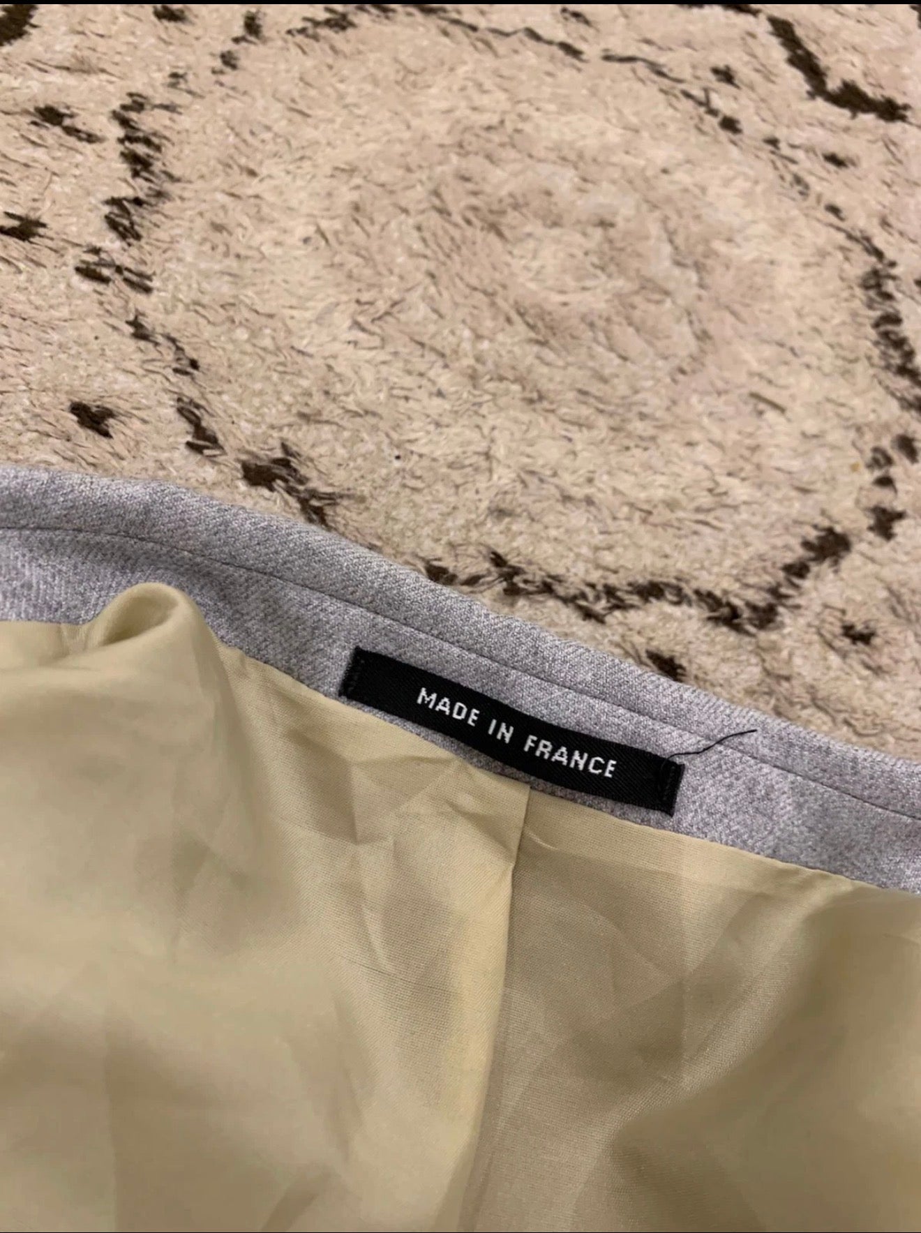 Vintage classic wool blend 3 piece gray 2 button unique French suit 40R