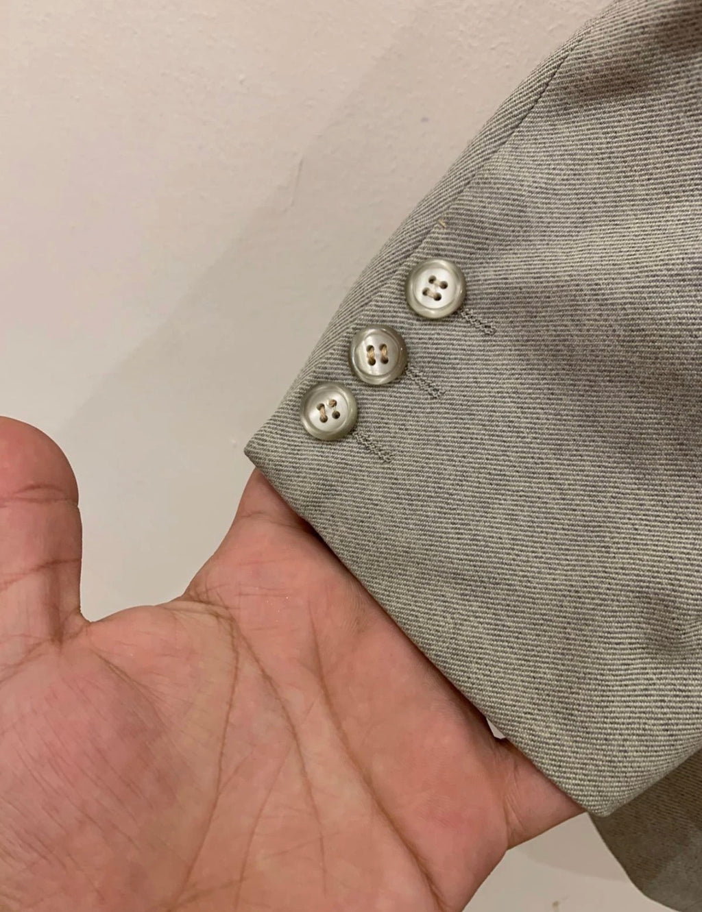 Vintage pure wool classic silver gray 2 button suit jacket blazer 40R