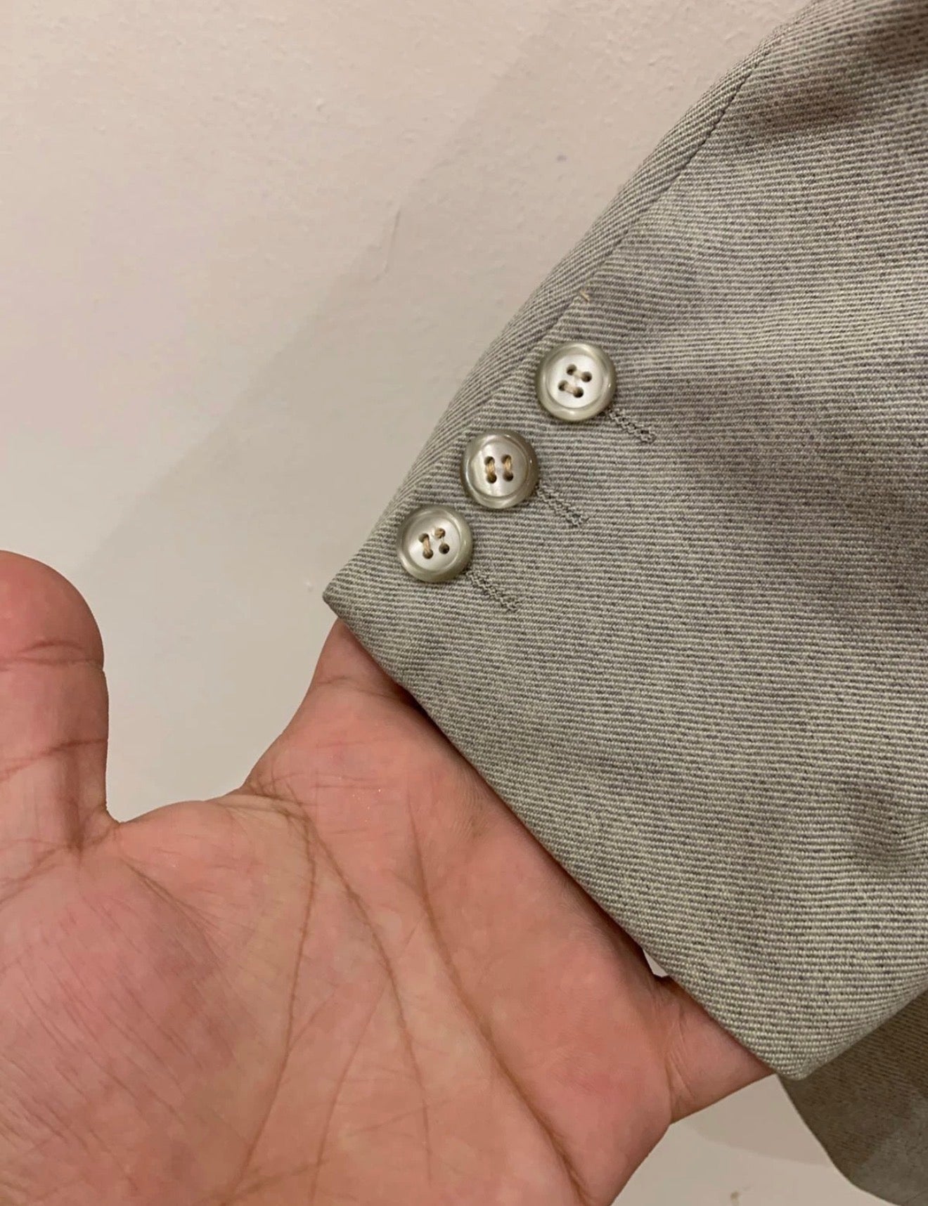Vintage pure wool classic silver gray 2 button suit jacket blazer 40R